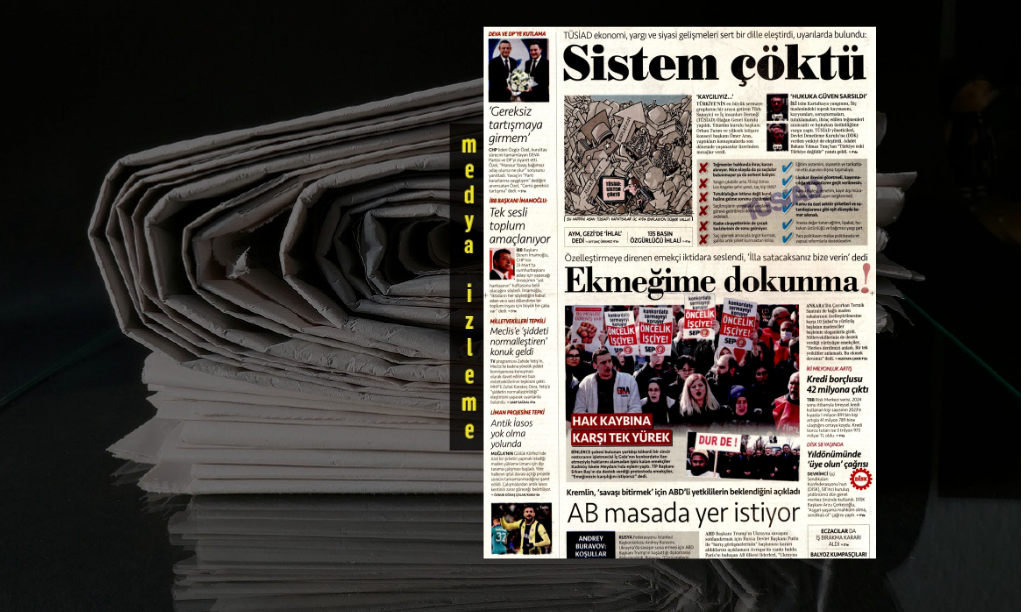 Cumhuriyet gazetesinin manşetinde, TÜSİAD yetkililerinin yaptığı açıklamalar vardı